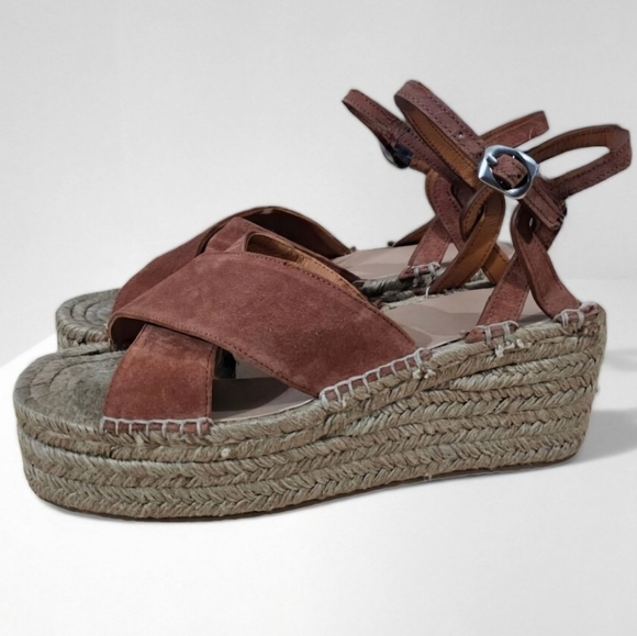 NEW Rag & Bone Sandal Hera Espadrille Wedge Henbrown Suede EU 41 - Picture 12 of 12